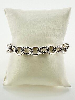 David Yurman Oval Link Chain Bracelet in Sterling Silver - 10mm - Medium